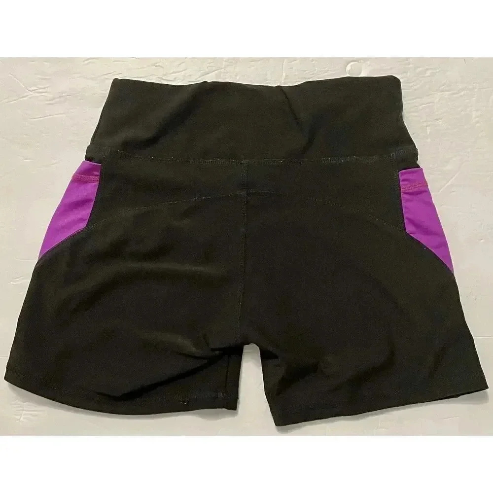 Emme Jordan‎ High Waist Yoga Shorts Pocket Gym Cycling Sports Size L